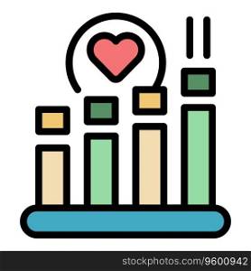 Generosity graph chart icon outline vector. Love charity. Social give color flat. Generosity graph chart icon vector flat