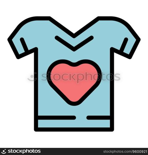 Generosity tshirt icon outline vector. Blood person. Social give color flat. Generosity tshirt icon vector flat