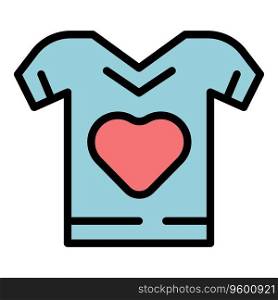 Generosity tshirt icon outline vector. Blood person. Social give color flat. Generosity tshirt icon vector flat