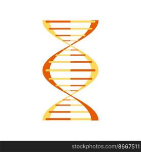 Genetic code isolated twisted DNA molecule helix structure cartoon design model. Vector gene spiral or helical shape chromosome. Human genes cell, DNA molecules helix structure