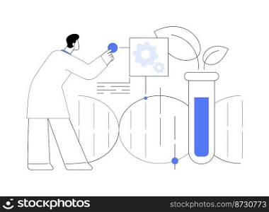 Genetic engineering abstract concept vector illustration. Gene engineering in plants, genetic modification, dna manipulation technique, biotechnology professional, alteration abstract metaphor.. Genetic engineering abstract concept vector illustration.