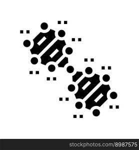 genetic molecular structure glyph icon vector. genetic molecular structure sign. isolated symbol illustration. genetic molecular structure glyph icon vector illustration
