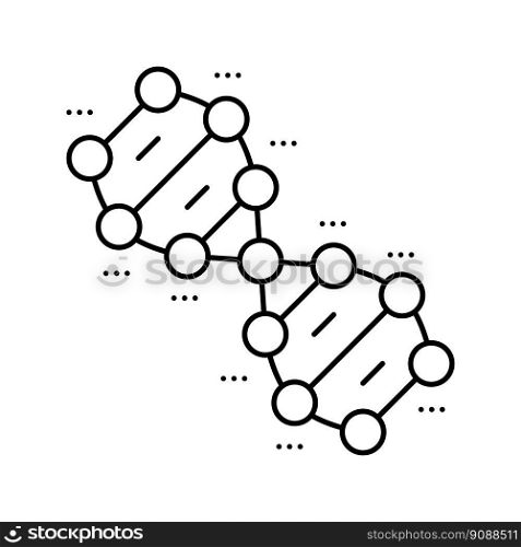 genetic molecular structure line icon vector. genetic molecular structure sign. isolated contour symbol black illustration. genetic molecular structure line icon vector illustration