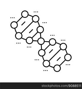 genetic molecular structure line icon vector. genetic molecular structure sign. isolated contour symbol black illustration. genetic molecular structure line icon vector illustration