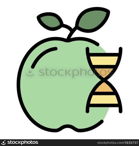 Genetically modified fruits icon. Outline genetically modified fruits vector icon color flat isolated. Genetically modified fruits icon color outline vector