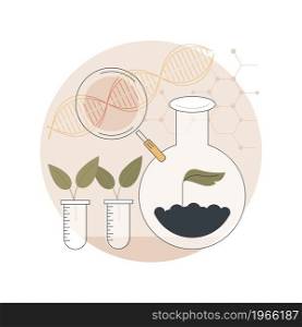 Genetically modified plants abstract concept vector illustration. Genetically modified crops, GM plants, biotechnology agriculture, adding new feature, gmo farming, transgenic abstract metaphor.. Genetically modified plants abstract concept vector illustration.