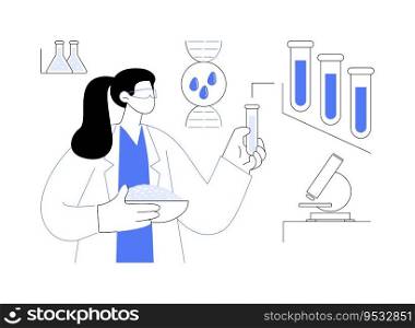 Genetically modified seeds abstract concept vector illustration. Worker cultivating genetically modified seeds in laboratory, agricultural input sector, biochemistry industry abstract metaphor.. Genetically modified seeds abstract concept vector illustration.