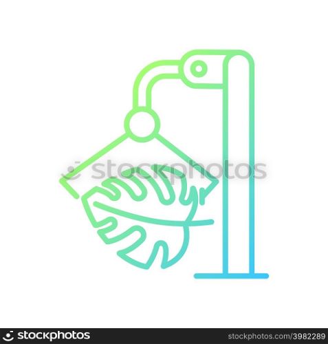 Genetically modifying houseplant gradient linear vector icon. Genetically engineered monstera. Science and technology. Thin line color symbol. Modern style pictogram. Vector isolated outline drawing. Genetically modifying houseplant gradient linear vector icon