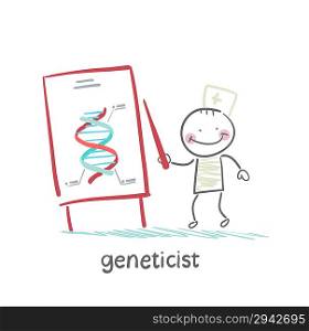 geneticist tells a presentation about the genes