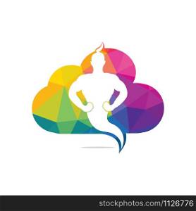 Genie Cloud Logo Design. Magic Fantasy genie concept logo.