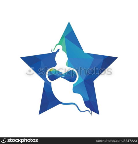 Genie Logo Design. Magic Fantasy genie concept logo. 
