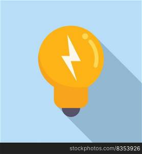 Genius idea icon flat vector. Business solution. Mind energy. Genius idea icon flat vector. Business solution