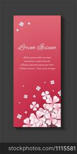 Gentle vector brochure, flyer template with paper flowers and place for text for your design
