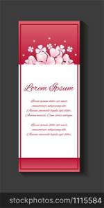 Gentle vector brochure, flyer template with paper flowers and place for text for your design