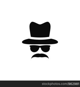 Gentleman hat and mustache icon vector template