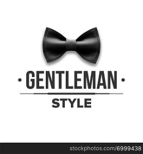 Gentleman Label Vector. Design. Victorian Fashion. Bow Tie Illustration. Gentleman Label Vector. Design. Victorian Fashion. Bow Tie. Realistic Illustration