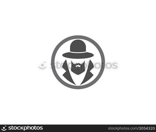 Gentleman Tuxedo logo vector icon template