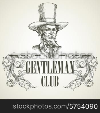 Gentlemens club. Vintage vector illustration EPS 10. Gentlemens club. Vintage vector illustration
