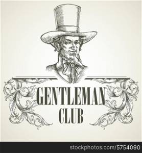 Gentlemens club. Vintage vector illustration EPS 10. Gentlemens club. Vintage vector illustration