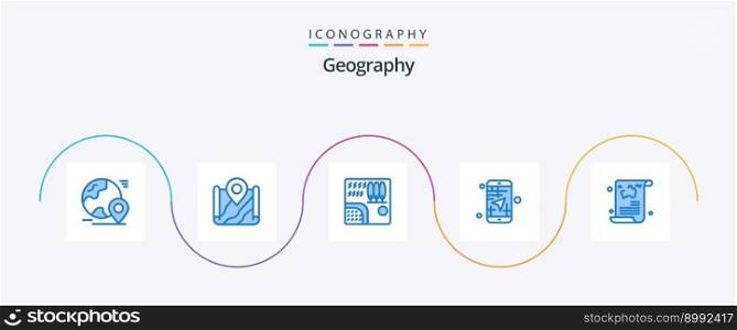 Geo Graphy Blue 5 Icon Pack Including map. mobile. google. travel. rain