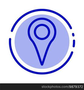 Geo location, Location, Map, Pin Blue Dotted Line Line Icon