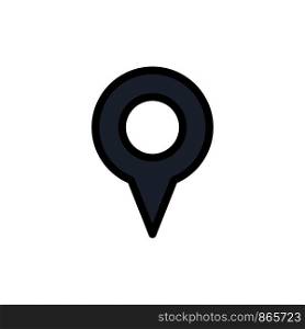 Geo location, Location, Map, Pin Flat Color Icon. Vector icon banner Template