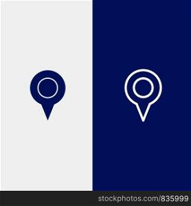 Geo location, Location, Map, Pin Line and Glyph Solid icon Blue banner Line and Glyph Solid icon Blue banner