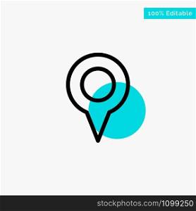 Geo location, Location, Map, Pin turquoise highlight circle point Vector icon