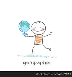 geographer is in the hands of the globe