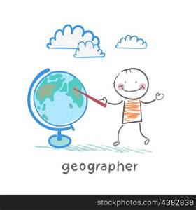 geographer shows on the globe