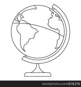 Geographic planet icon. Outline illustration of geographic planet vector icon for web. Geographic planet icon, outline style.