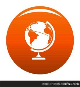 Geographic planet icon. Simple illustration of geographic planet vector icon for any design orange. Geographic planet icon vector orange