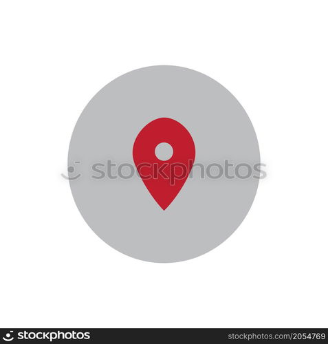 Geolocation sign. Red icon in lilac circle. Pin point. Flat logo. App button. Geo tag. Vector illustration. Stock image. EPS 10.. Geolocation sign. Red icon in lilac circle. Pin point. Flat logo. App button. Geo tag. Vector illustration. Stock image.