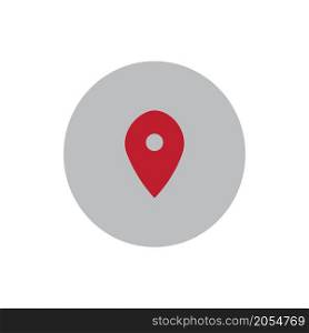 Geolocation sign. Red icon in lilac circle. Pin point. Flat logo. App button. Geo tag. Vector illustration. Stock image. EPS 10.. Geolocation sign. Red icon in lilac circle. Pin point. Flat logo. App button. Geo tag. Vector illustration. Stock image.