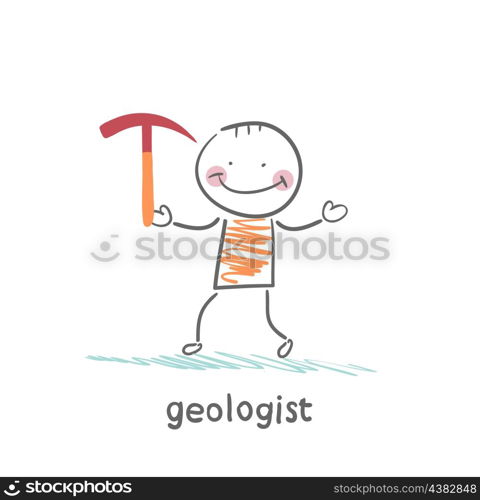 geologists holding a hammer