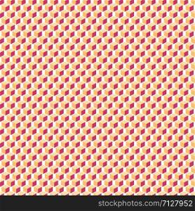 Geometric 3D seamless pattern orange cubes shapes on white background. Vector illustration