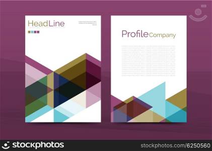 Geometric a4 front page, business annual report print template, Correspondence letter with corporate identity design
