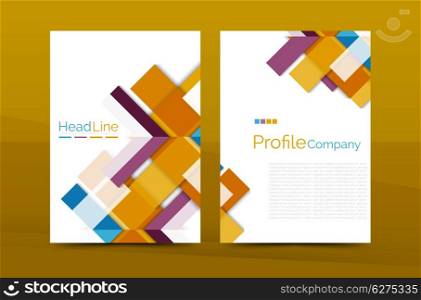 Geometric a4 front page, business annual report print template, Correspondence letter with corporate identity design