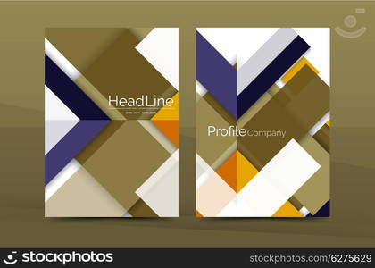 Geometric a4 front page, business annual report print template, Correspondence letter with corporate identity design