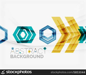 Geometric abstract background. Arrow, technology or motion concept