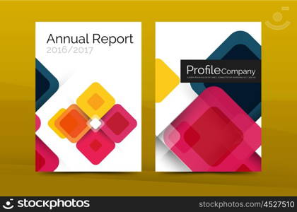 Geometric abstract background, business company annual report template. Flyer brochure