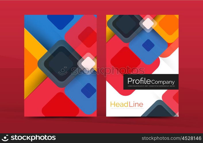 Geometric abstract background, business company annual report template. Flyer brochure