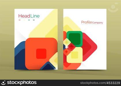 Geometric abstract background, business company annual report template. Flyer brochure