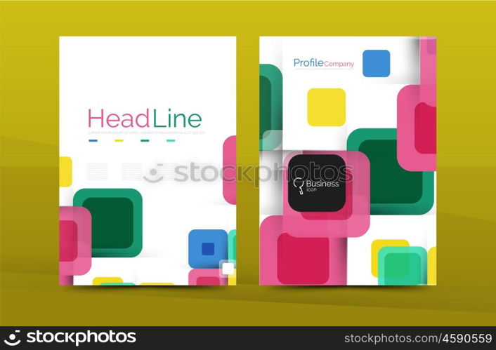 Geometric abstract background, business company annual report template. Flyer brochure