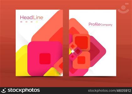 Geometric abstract background, business company annual report template. Flyer brochure