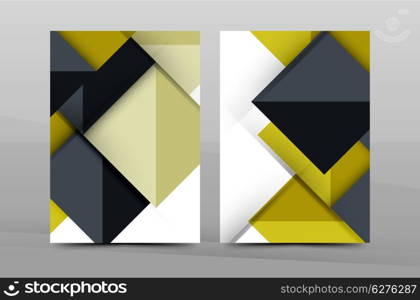 Geometric abstract background. Color business brochure cover vector template, annual report front page, A4 size, leaflet, magazine design, flyer layout