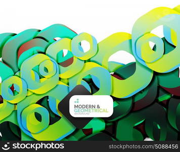 Geometric abstract background, cut chain shapes or hexagons on white. Geometric abstract background, cut chain shapes or hexagons on white. Vector illustration