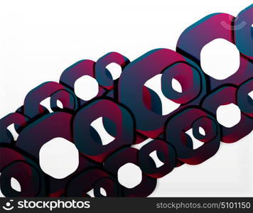 Geometric abstract background, cut chain shapes or hexagons on white. Geometric abstract background, cut chain shapes or hexagons on white. Vector illustration