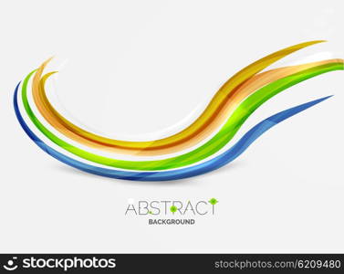 Geometric abstract background, swirl colorful lines - color curve stripes and lines in motion concept and with light and shadow effects. Presentation banner and business card message design template