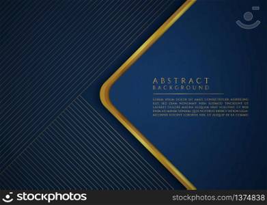 Geometric abstract background triangle shape and line pattern gold luxury style. vector illustration.